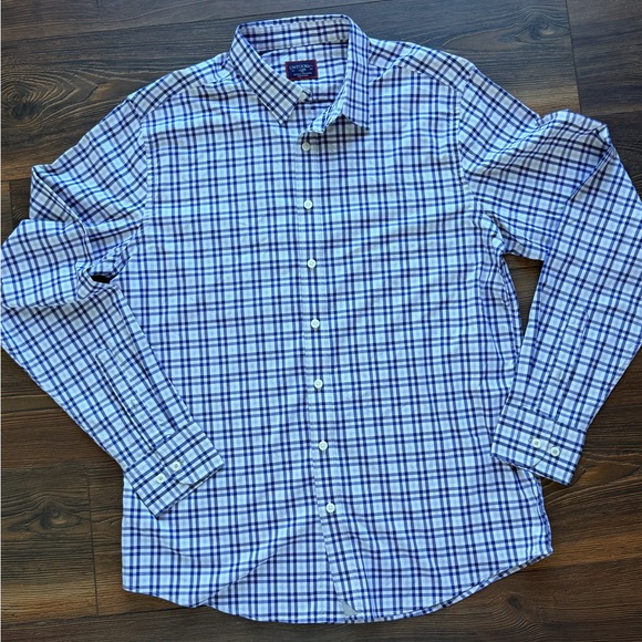 UNTUCKit Other - UNTUCKit Men's Navy and White Plaid Shirt -LargeTall